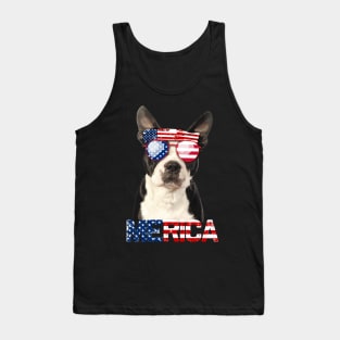 Merica Boston Terriers Dog American Flag 4Th Of July Tank Top